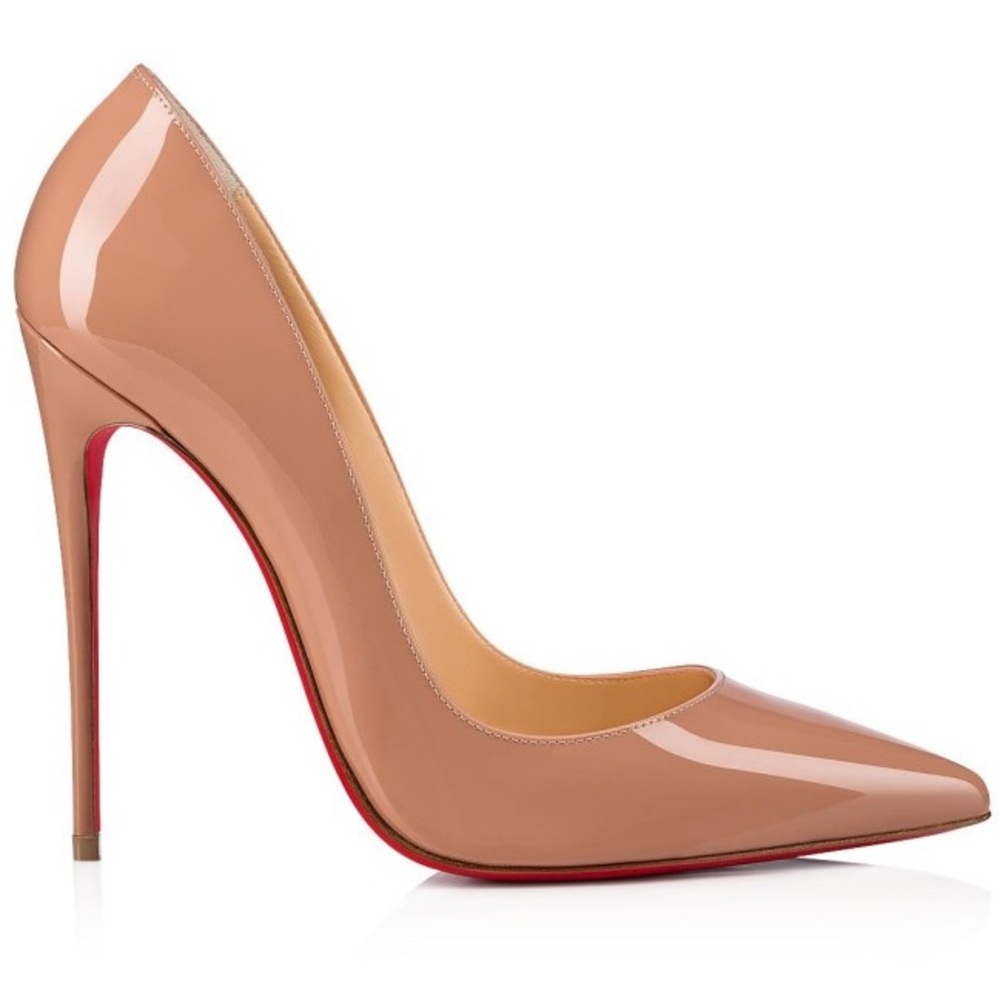 Christian Louboutin So Kate 120 mm Beige Patent Calf Leather Stiletto Pumps 39.5